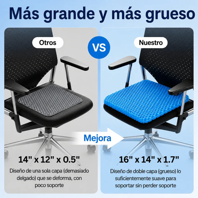 Cojín de Gel STOCK LÍDER® | Alivia los dolores de espalda, caderas y coxis